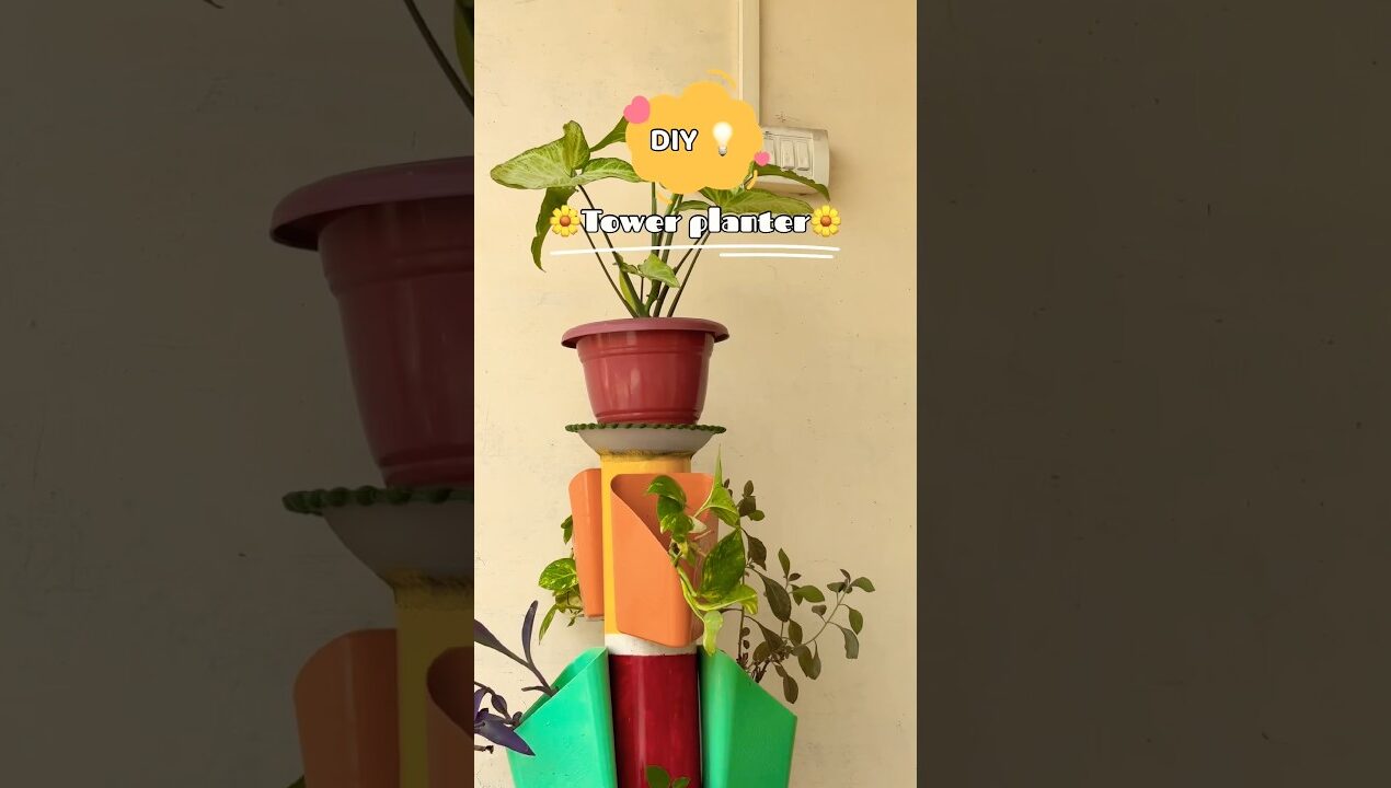 DIY tower planter from waste pvc pipe💡#dadikagarden #garden #diy #youtubeshorts #viral #pipe #yt