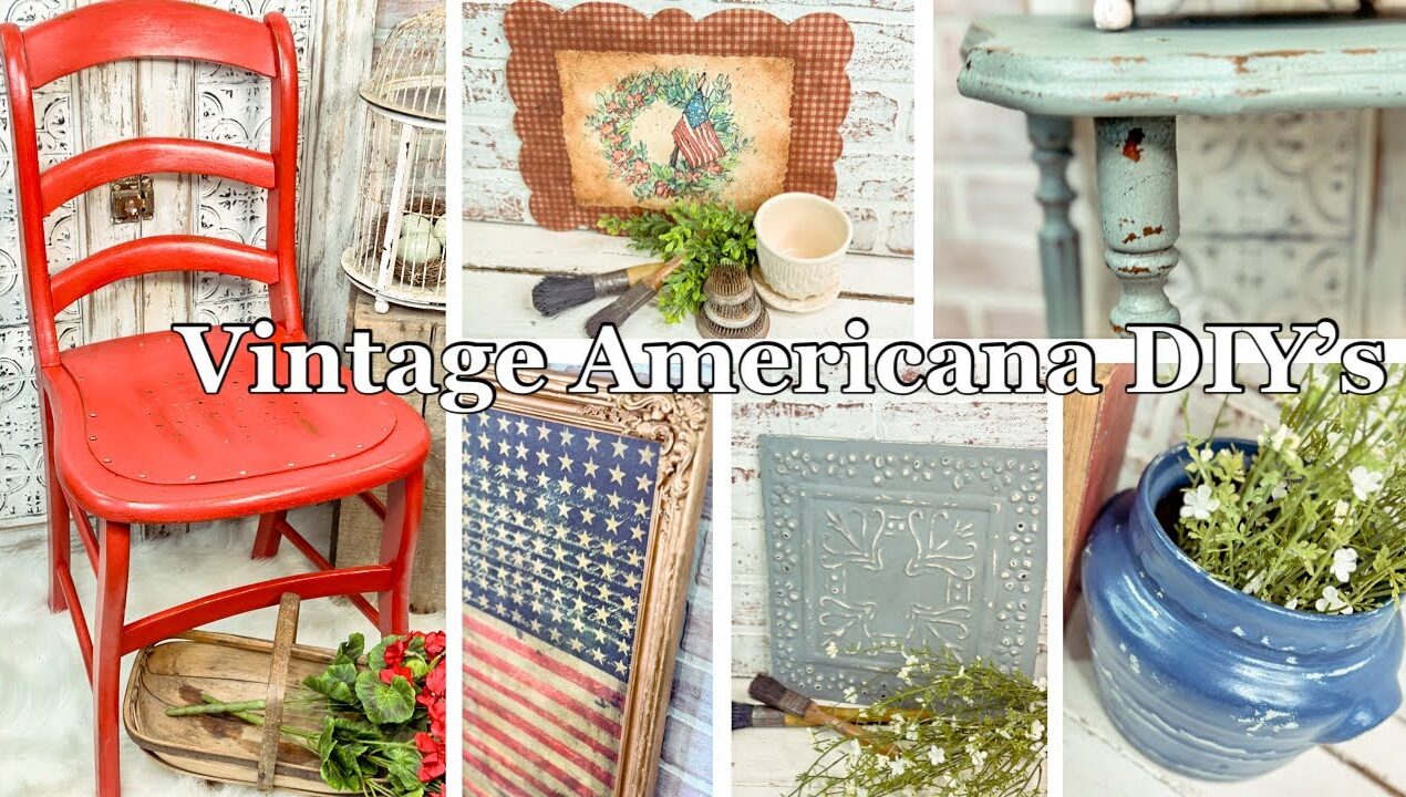 Vintage Americana DIY Projects | Red, White & Blue Thrifted Home Decor