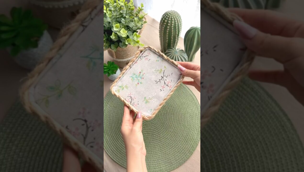 From WASTE to WOW: a creative tray made with recycled can lids and natural jute rope. 🌿🧺