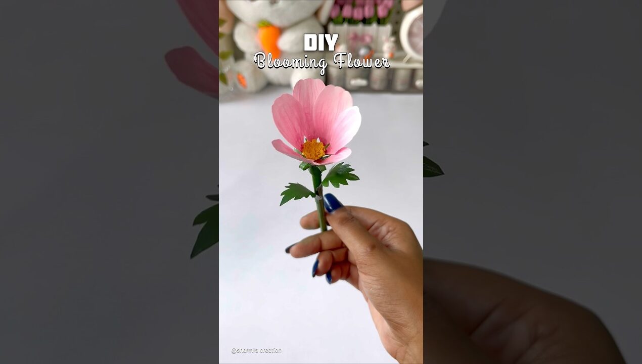 DIY blooming flower #shorts #artshorts #flowermaking #handmade #craftideas