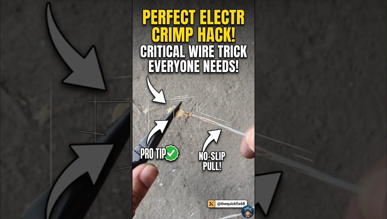 Perfect Electric Crimp Hack! (No-Slip Wire Trick) ✅ #shorts #diy #ideas #tips