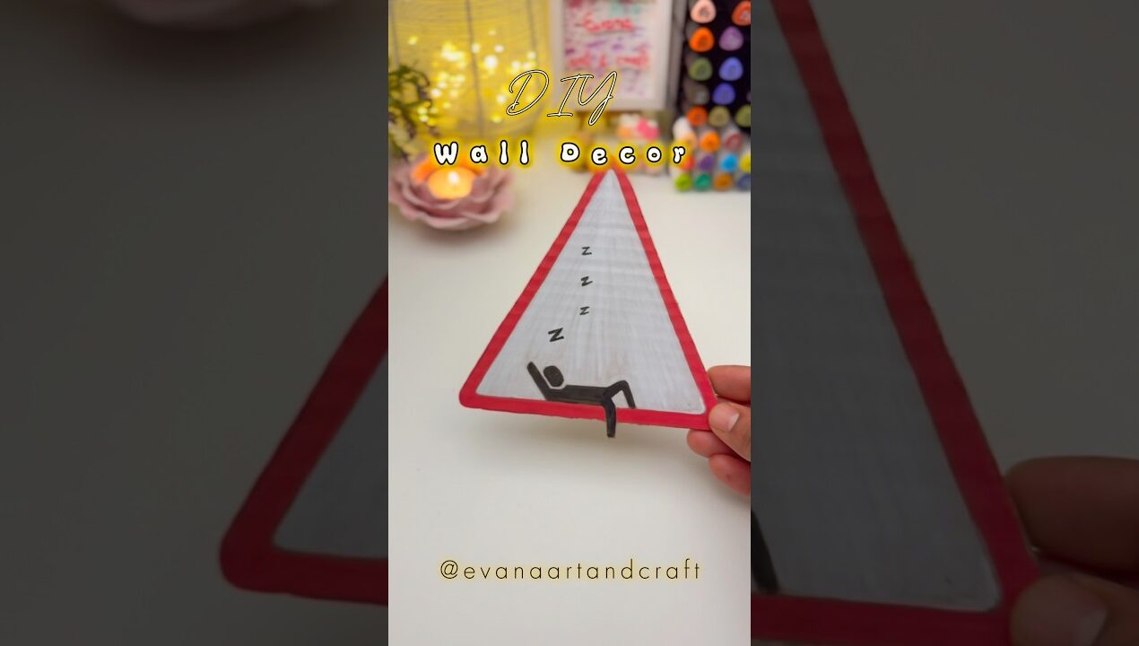 DIY Sleeping Sign Wall Decor😱 #diy #craft #walldecor #shorts #youtubeshorts #viral