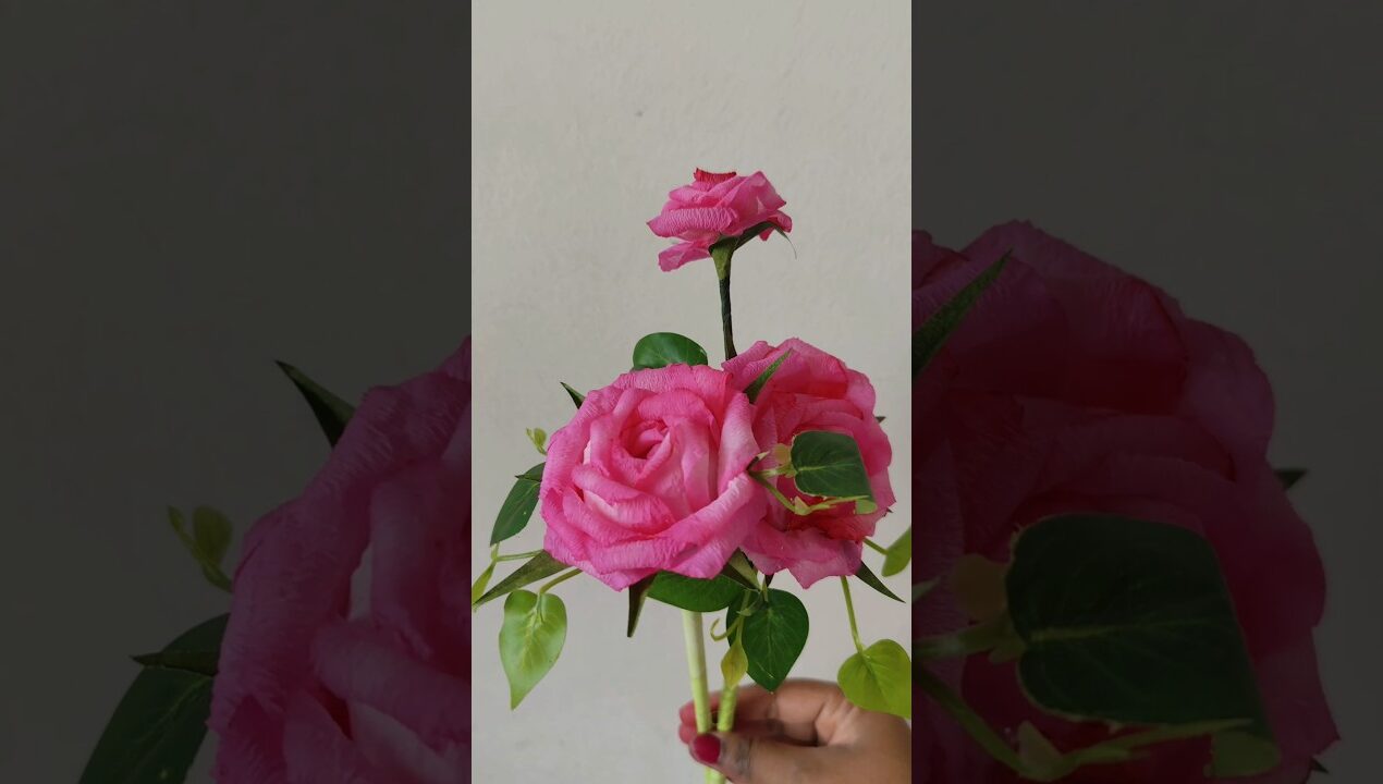 DIY Rose with Tissue Paper | Easy & Aesthetic Craft ✨ #diy #rose #viralreels #paperflower #flowers
