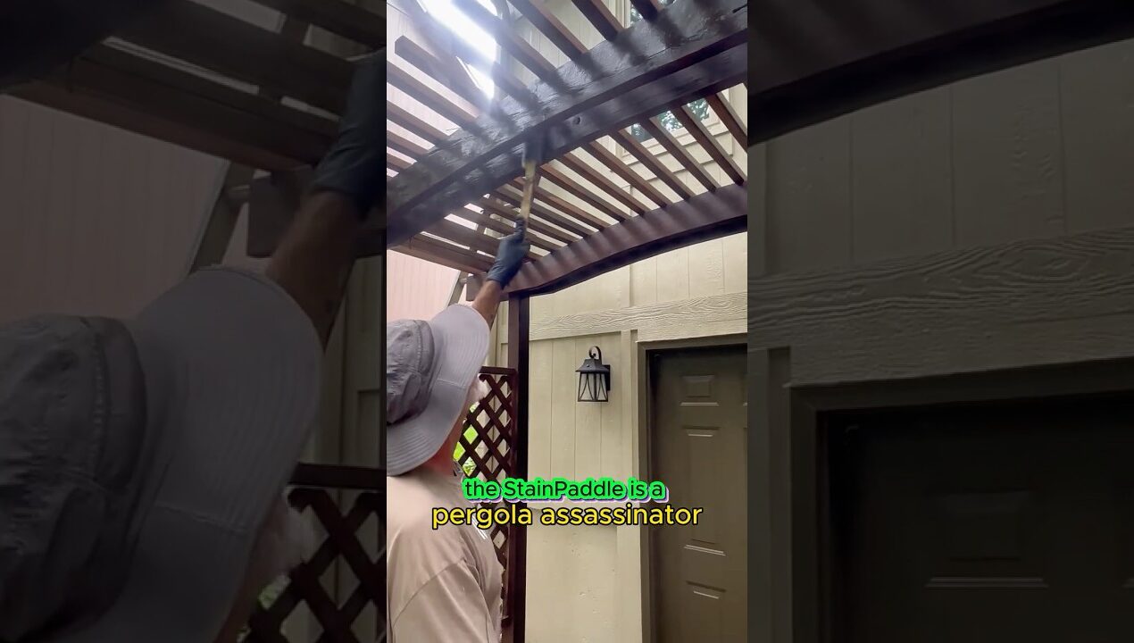 The pergola assassinator! #diy #decks#deckstaining #howto #diyideas #sealeddeck#pergola#diyprojects