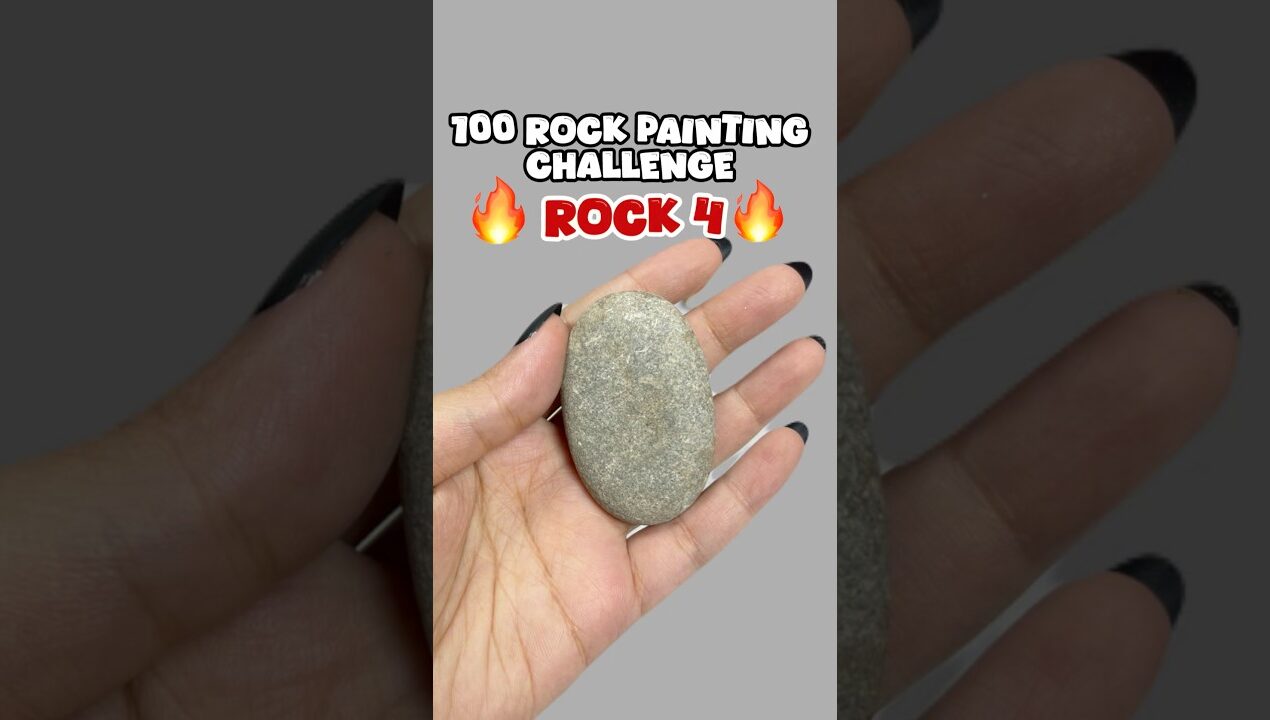 Day 4/100 🔥 of painting rock #subscribe #diy