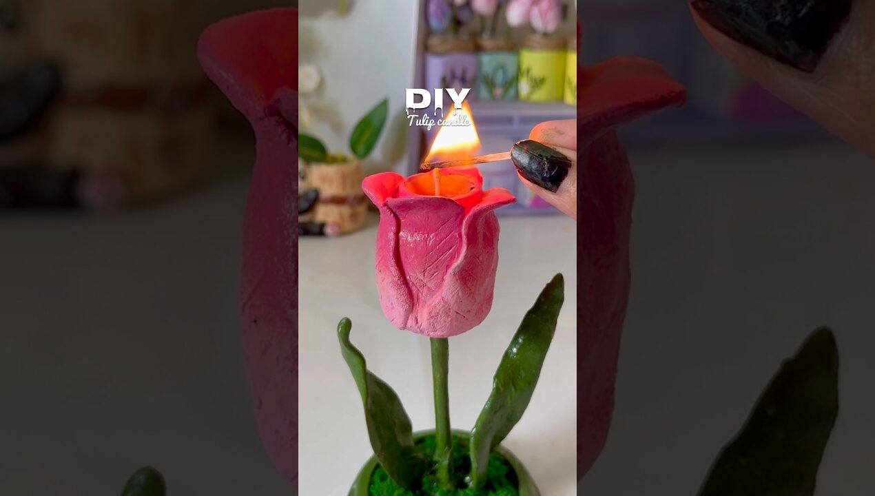 Diy tulip candle #shortviral #shorts #craft #diy #tulips #candle #diycandle