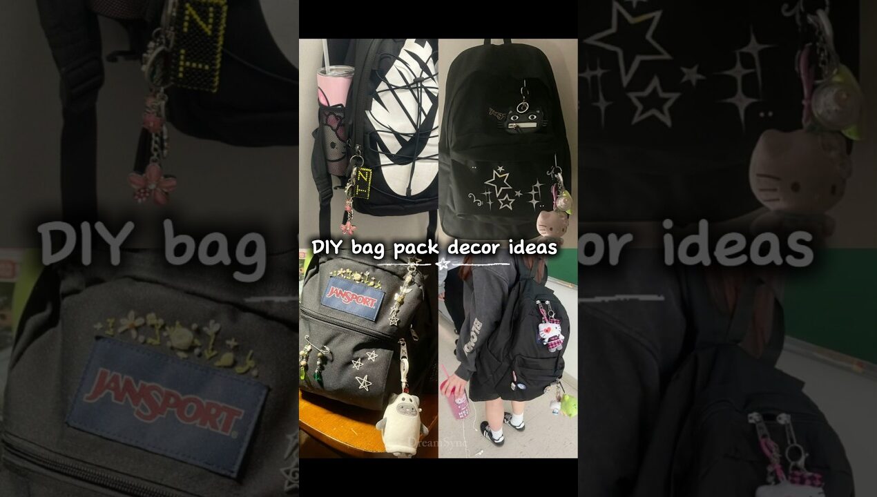 🖤🌷bag back decor ideas #aesthetic #bagpack #diy #ytshorts #fypシ