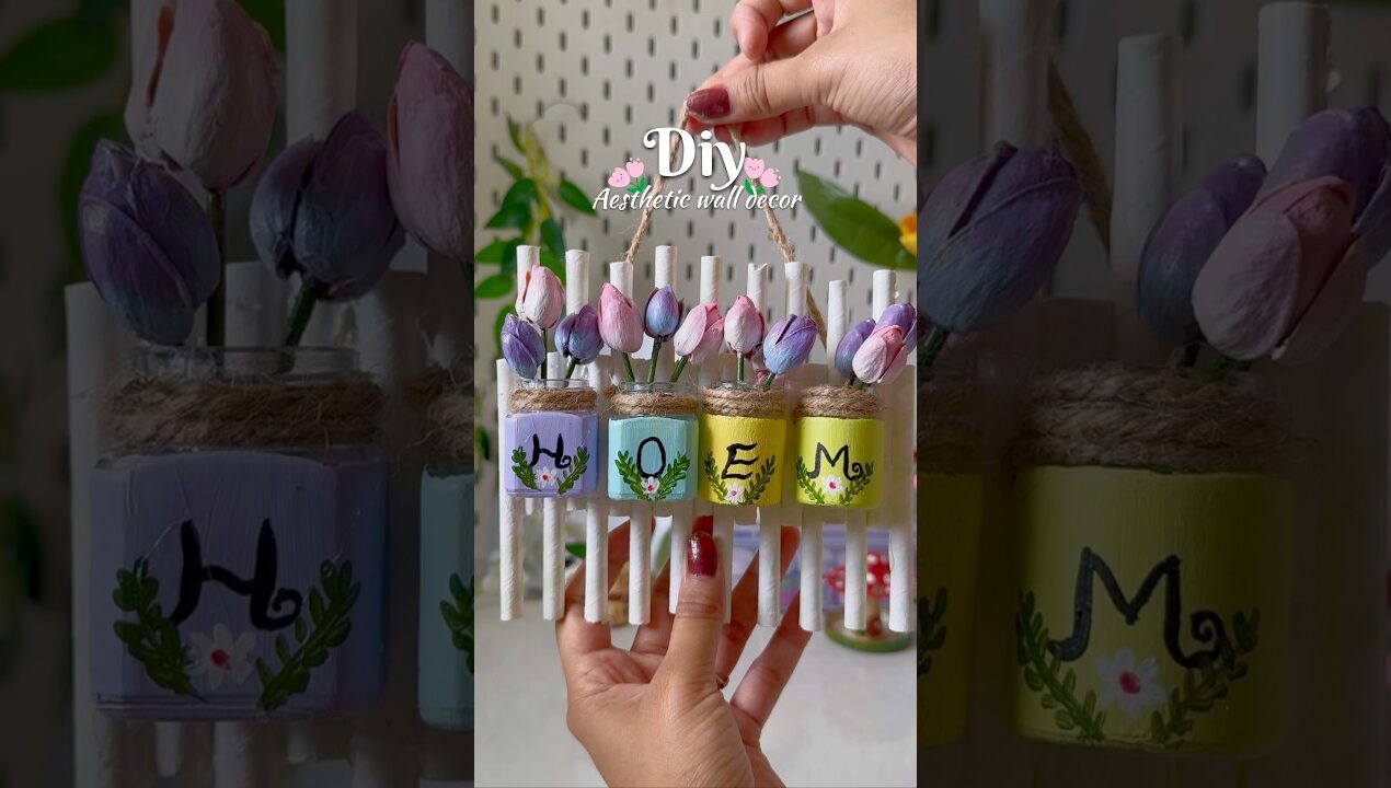 Diy aesthetic wall decor #shortviral #shorts #diy #crafing #aesthetic #wallhangingcraftideas
