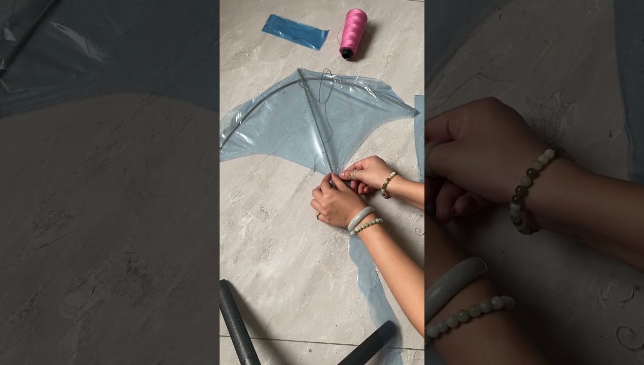 Làm diều từ túi bóng #diy #handmade #funny #kitr #kiteflying
