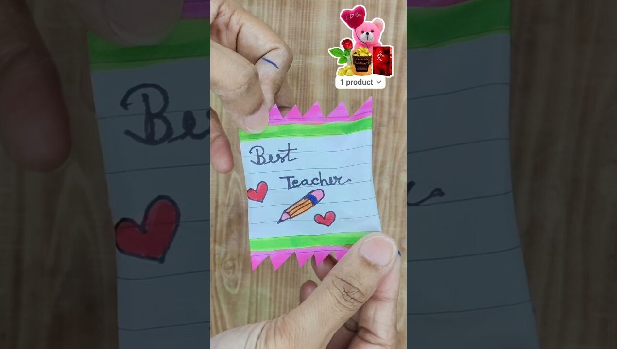 Teachers day gift idea easy #shorts #diy #craft #greetingcards #art #trending #birthday