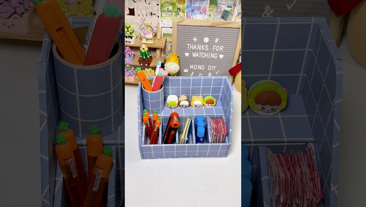 Hộp lưu trữ xanh dương | carton idea #diy #craft