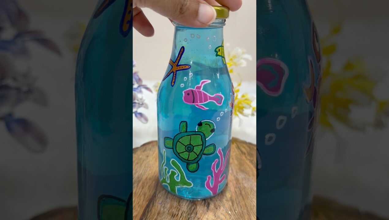 Easy Bottle Art for kids #shorts #youtubeshorts #diy #craft #artandcraft #kidsvideo #kids #kidsfun