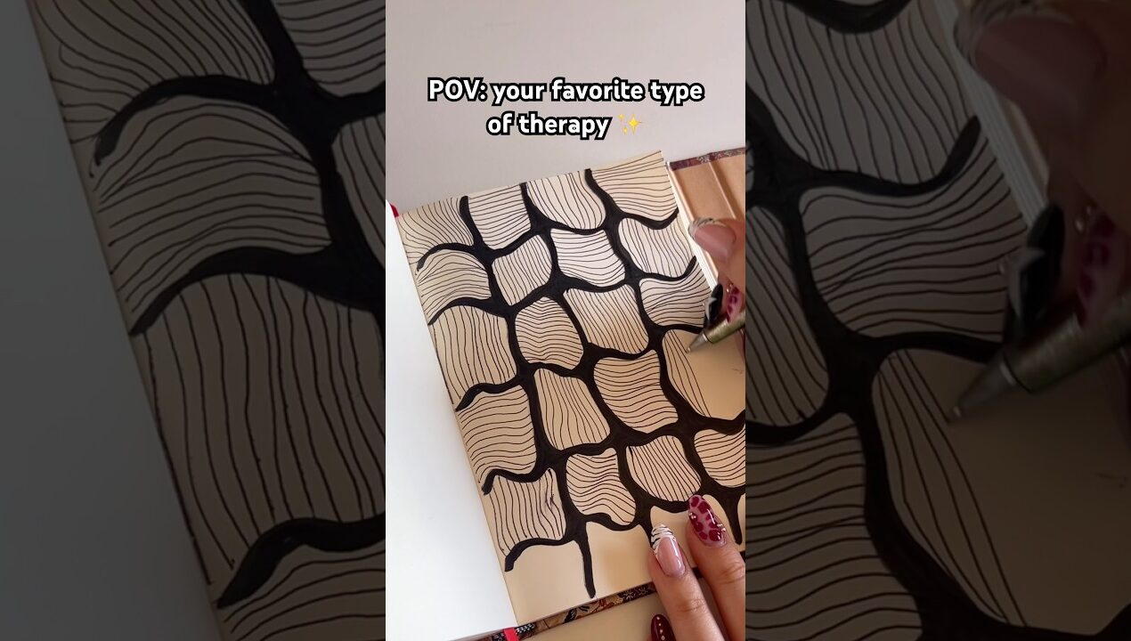 Try this easy Relaxing drawing therapy 🤍  diy satisfying sketchbook drawing