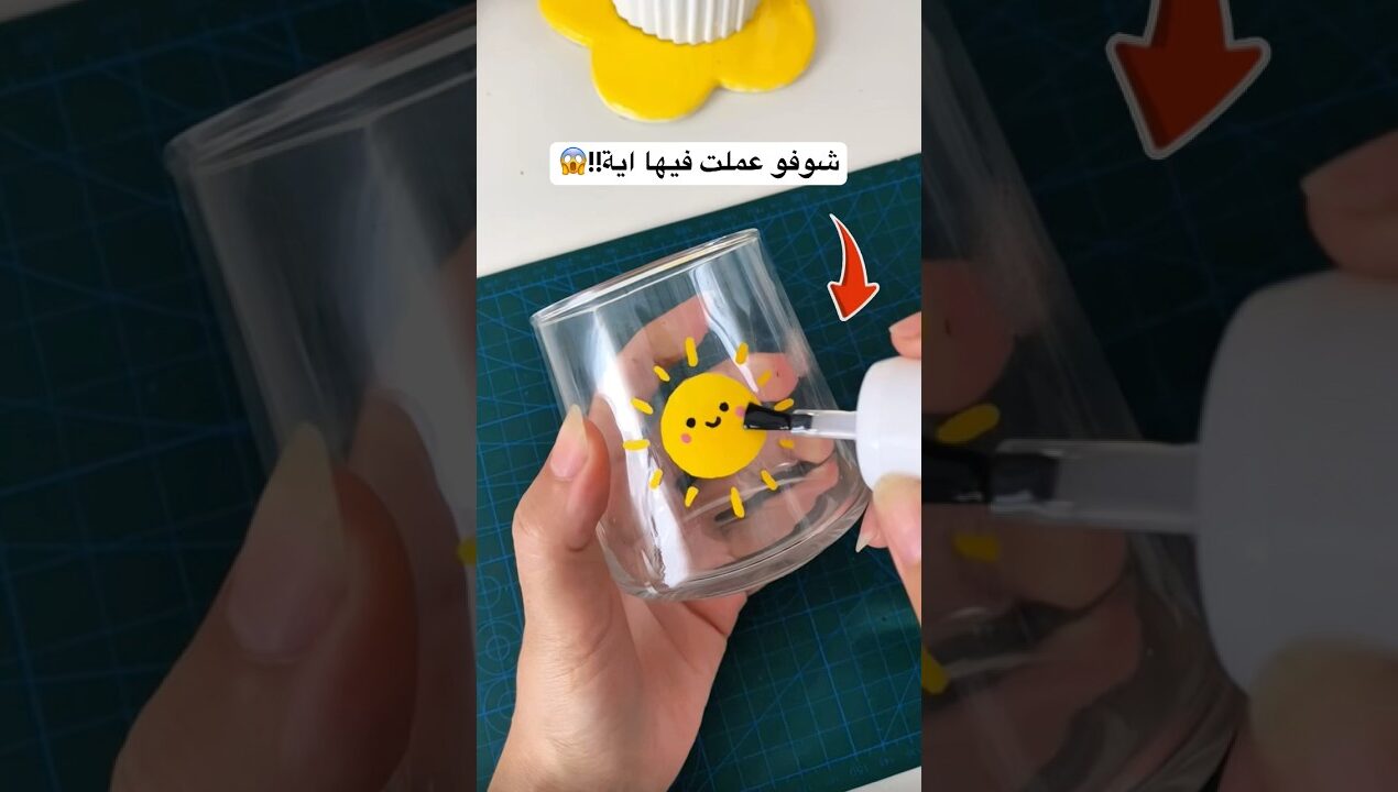 جربت علي كوباية من المطبخ النتيجه حوار تاني!!😳💕 #diy #اكسبلور #craft #shorts #رسم #fyp #art