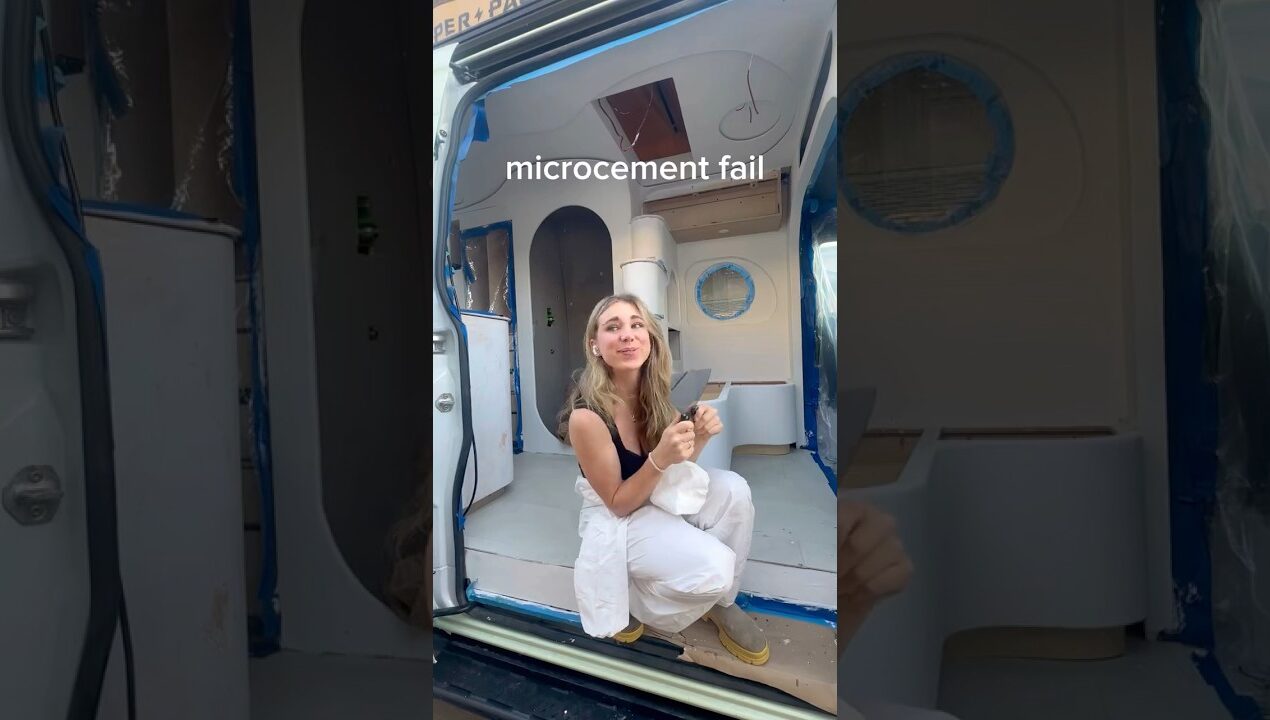 Micro-cement or micro-disaster? #vanbuild #diy #microcement