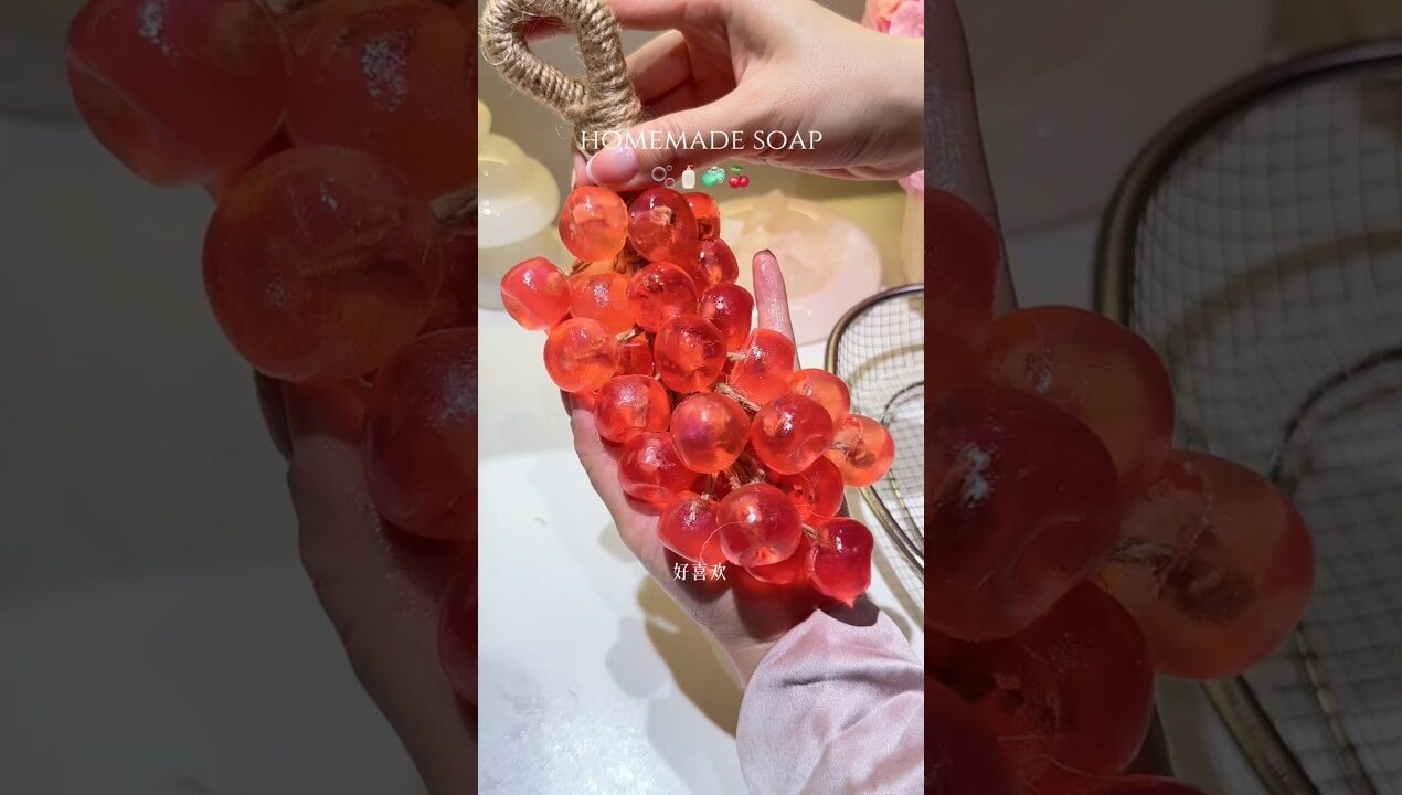 Make Cherry Soap with me #asmr #skincare #soap #diy