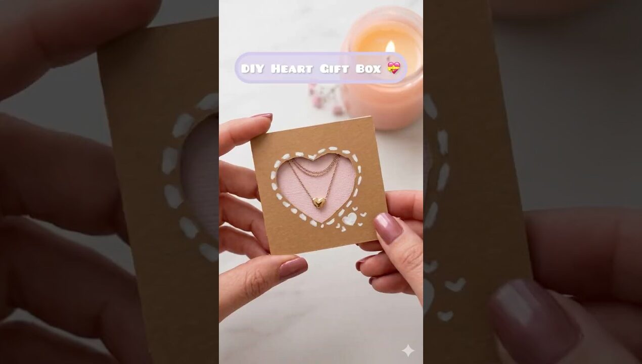 DIY Heart Gift Box 🎁 | Cute Paper Gift Box Tutorial #handmade #craftbox #diy