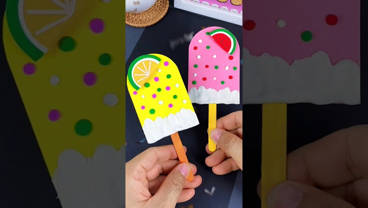 Diy paper Icecream 🍨 craft #diy #papercraft #origami #ytshorts #trending #shorts #heenacraft_and_art
