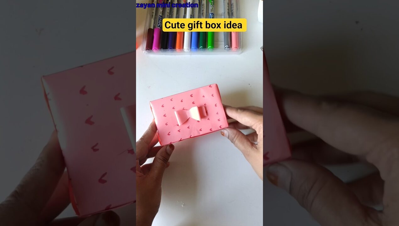 Cute Paper Gift Box Making ✨ Easy DIY Gift Idea#diy #ytshorts #craft #support #art #viral#giftideas
