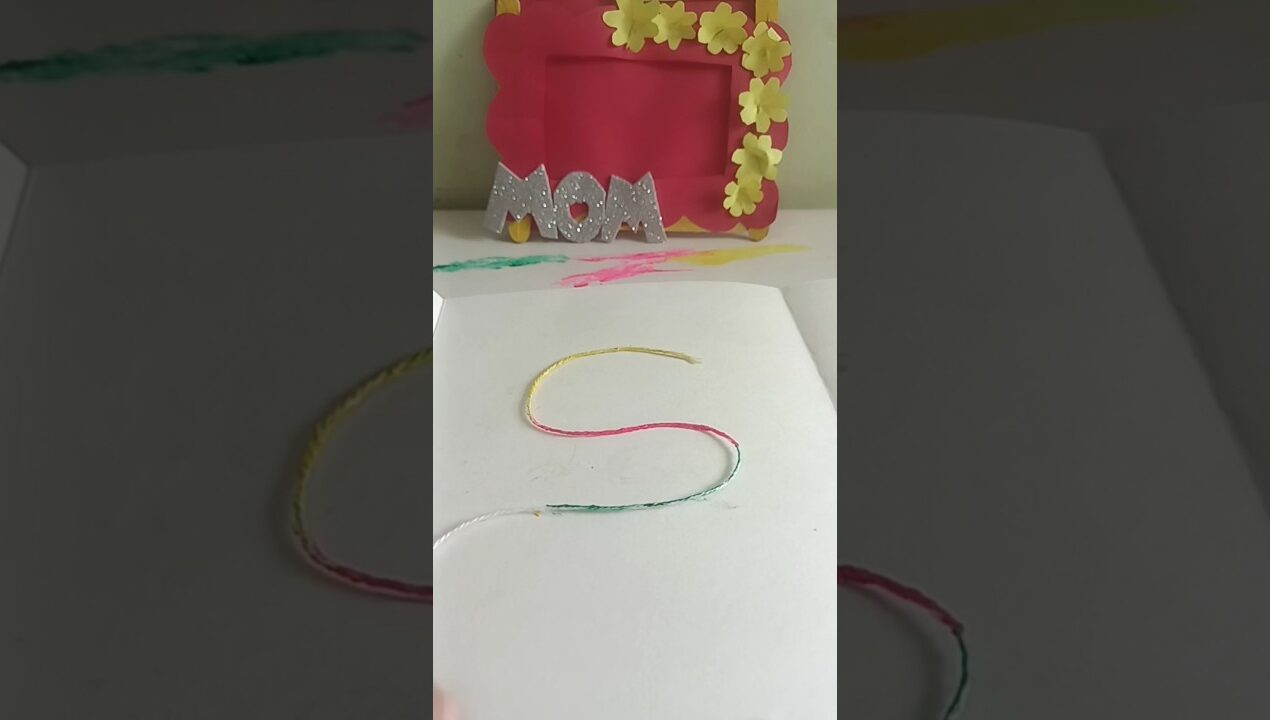 thread painting paper craft #diy #craft #paper #easy #viral #ytshorts #shorts #art