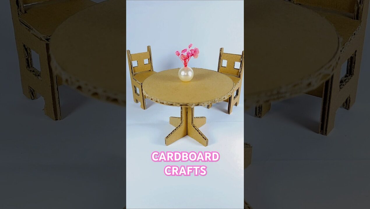 Diy cardboard crafts tiny chairs and tables for dollhouse