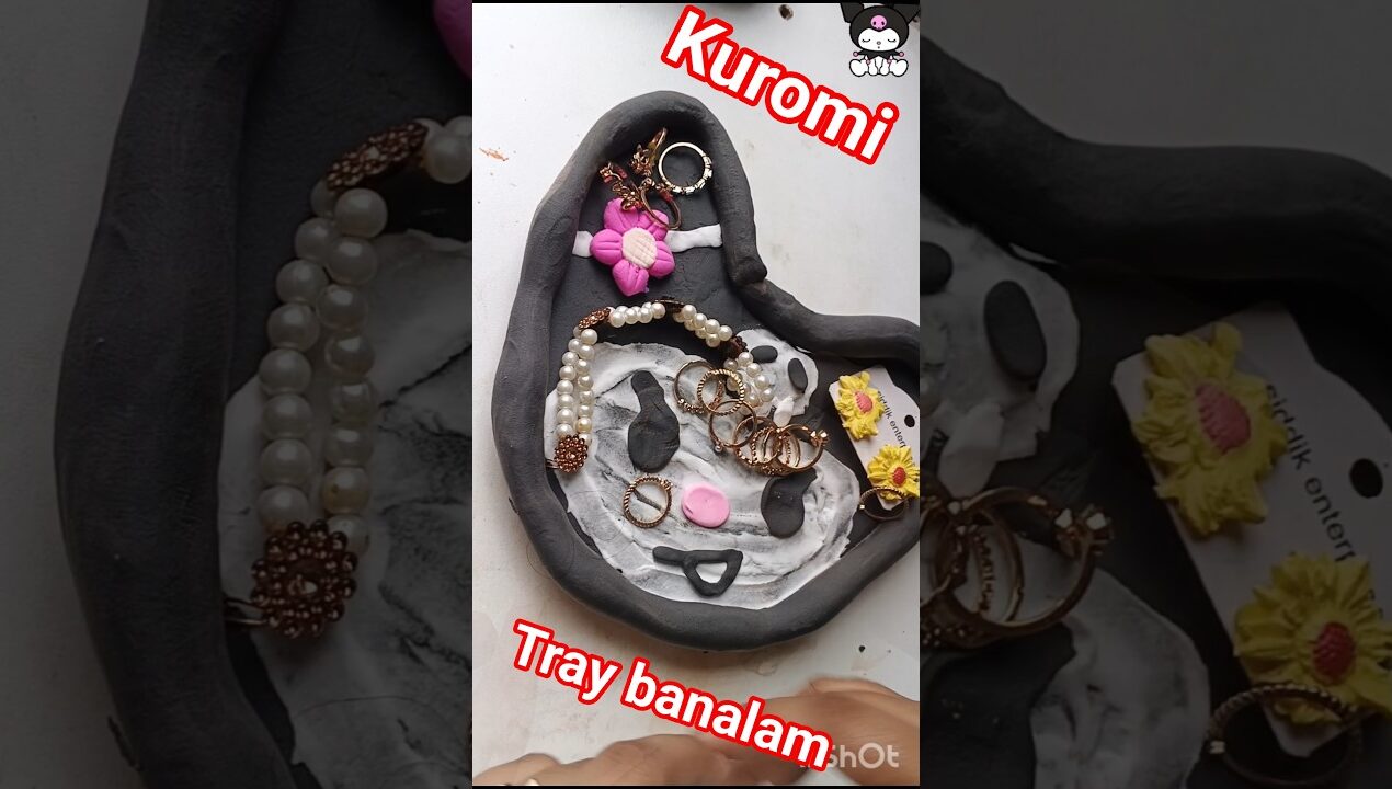 Diy idea💕How to make✈️Kuromi ceramic🧿tray by clay✨🍍#diy #clayart #clay #claycraft #clayvideos #craft