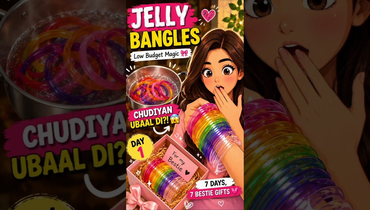 DIY Viral Jelly Bangles for Bestie😱 Old Bangle Makeover Gift Idea #shorts #diy #craft #bestfriend
