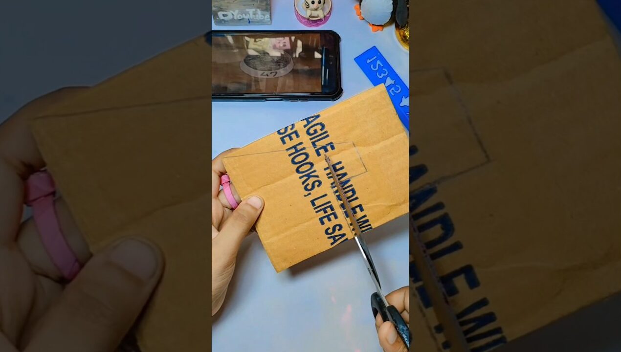 DIY কার্ডবোর্ড দিয়ে মোবাইল স্ট্যান্ড বানালাম 😱🌷✨#shorts #shortsfeed #craft #diy #foryou