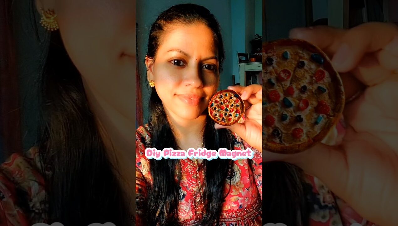 Diy Pizza 🍕 Fridge Magnet #diy #pizza #fridgemagnets #swamisamarth #youtubeshorts #shorts
