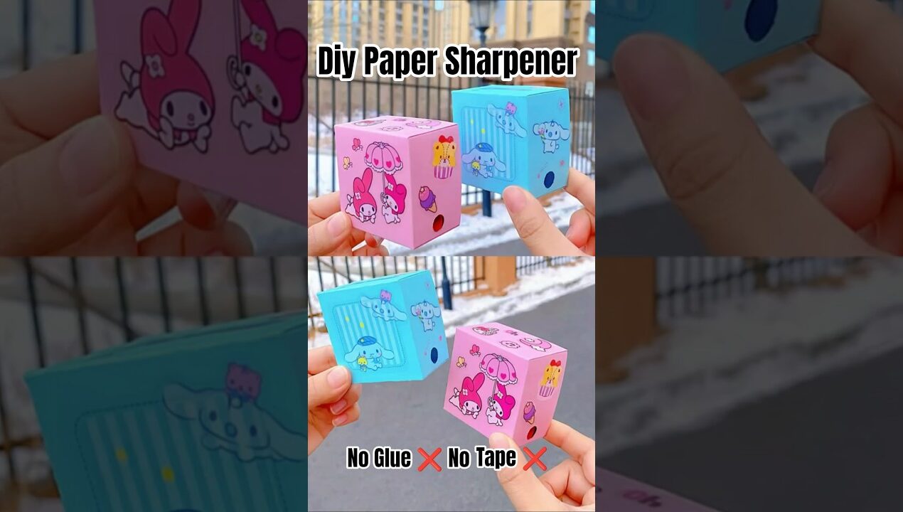 No Glue ❌ No Tape ❌ Paper Sharpener #diy #craft #trending #viral