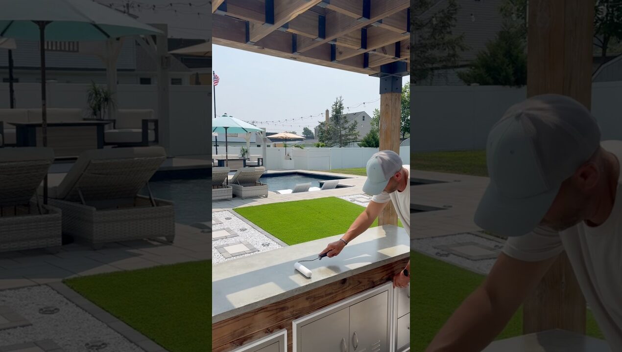 Build your own concrete countertops #outdoorkitchen #kitchencountertops #diy