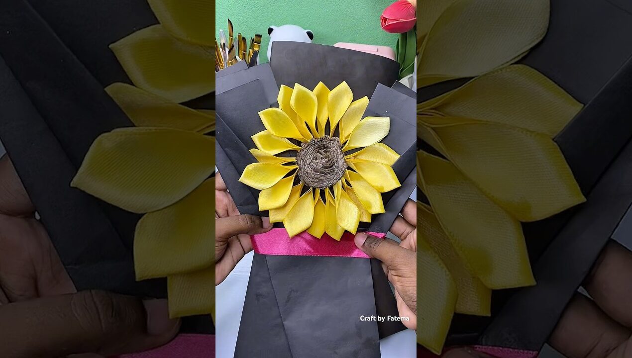 How to make a sunflower 🌻 #diy #craft #sunflower #handmade #shorts #viral #fyp