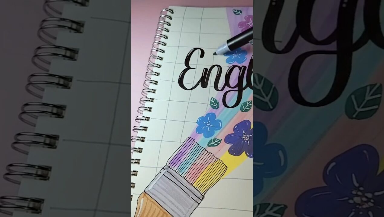 Easy Front Page Idea #shorts #frontpage #coverpage #english #notebook #lettering #artandcraft #diy