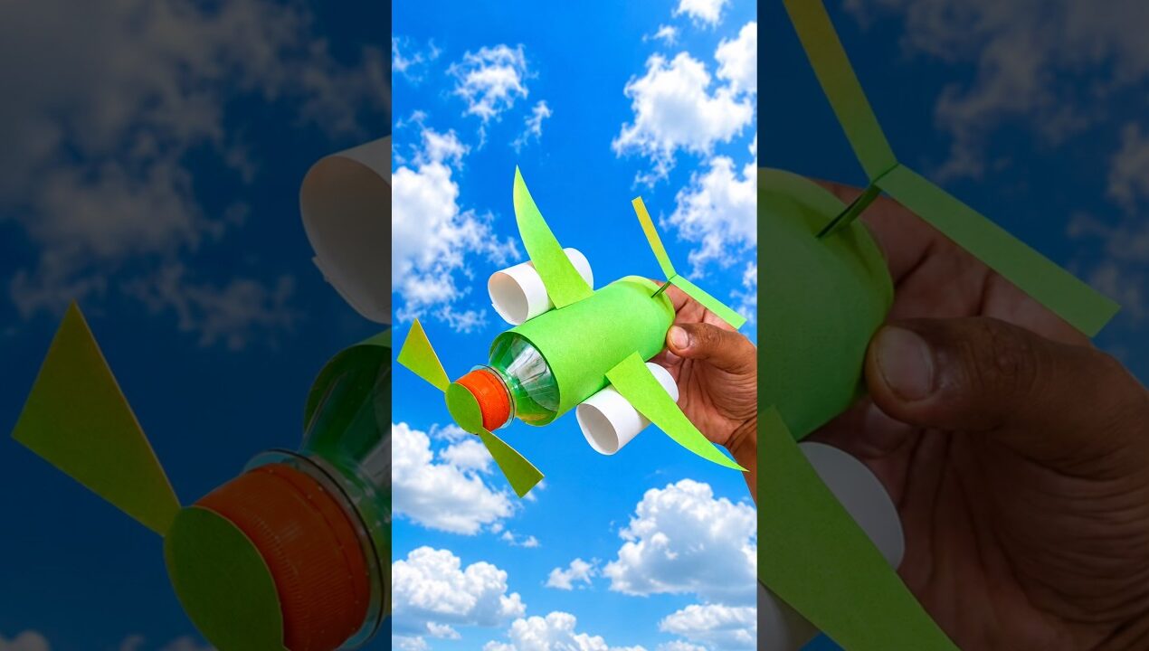 How to make a using water bottle airplane easy craft ideas for kids #shorts #kids #viral #airplane