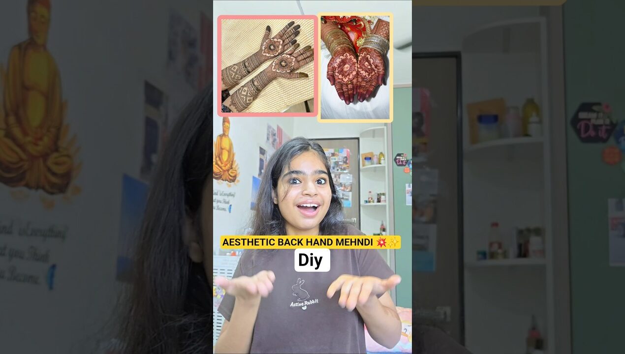 AESTHETIC BACK HAND MEHNDI 💥✨️ #shorts #minivlog #ashortaday #tranding #vlog #diy #nails #mehndi