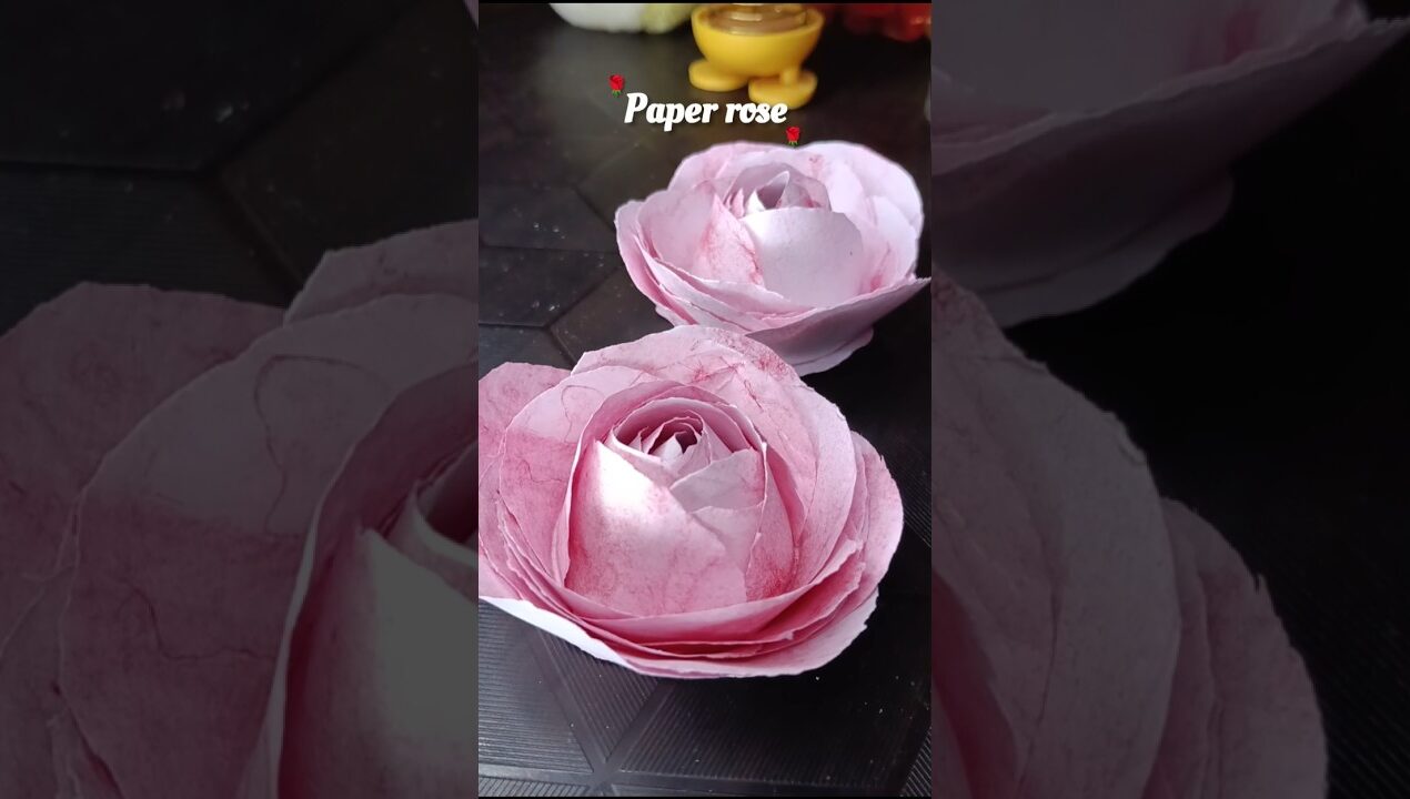 🌸 Making the prettiest paper rose ever ✨🌹 #Shorts #viralshorts #diy #craft #paper #rose