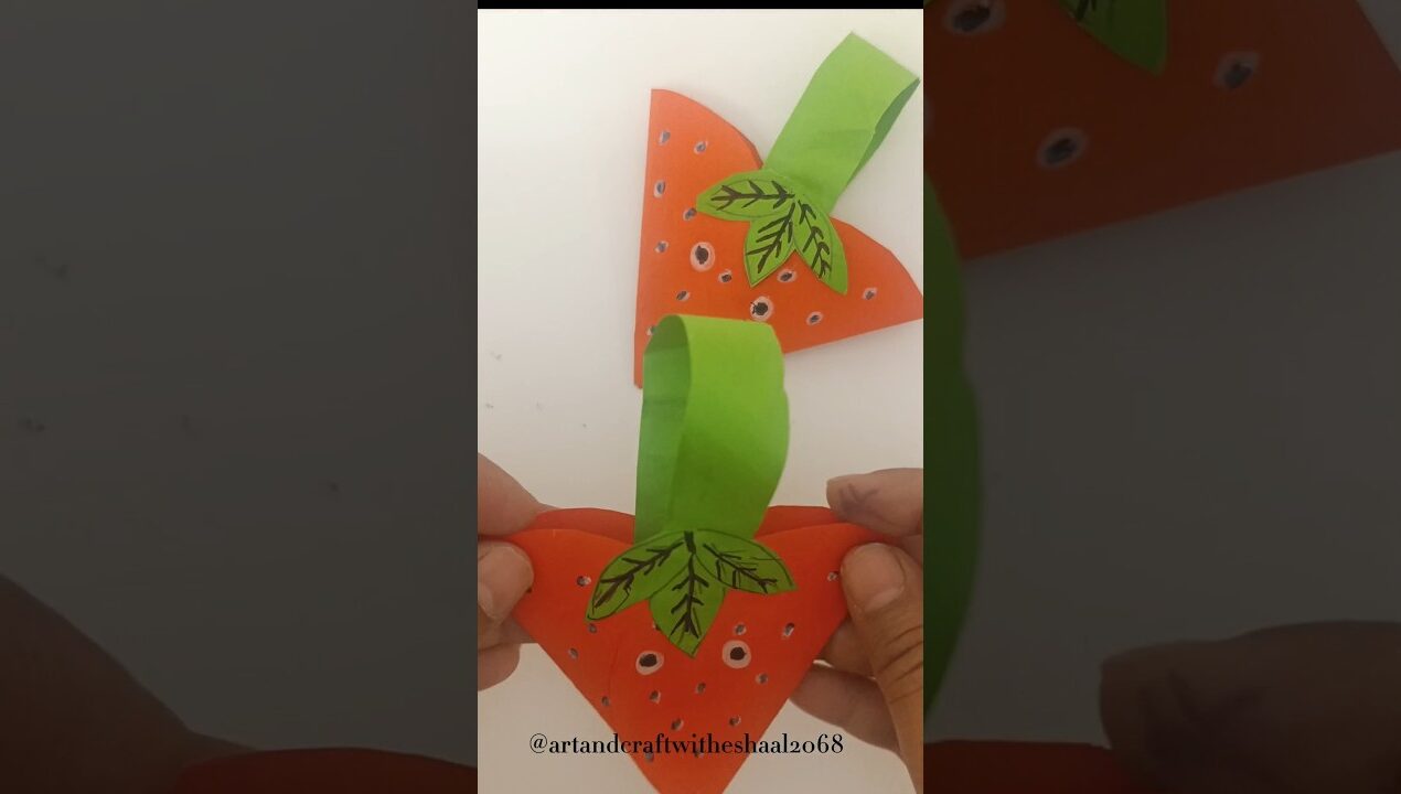 Paper craft Strawberry DIY Bag 🍓 | Cute Handmade Gift Bag Idea #art#diy#fyp #sweetbags