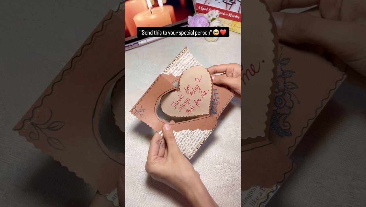 Quick card idea For someone special🥹❤️ #diy #viral #fyp #trending #craft #greetingcard #papercraft