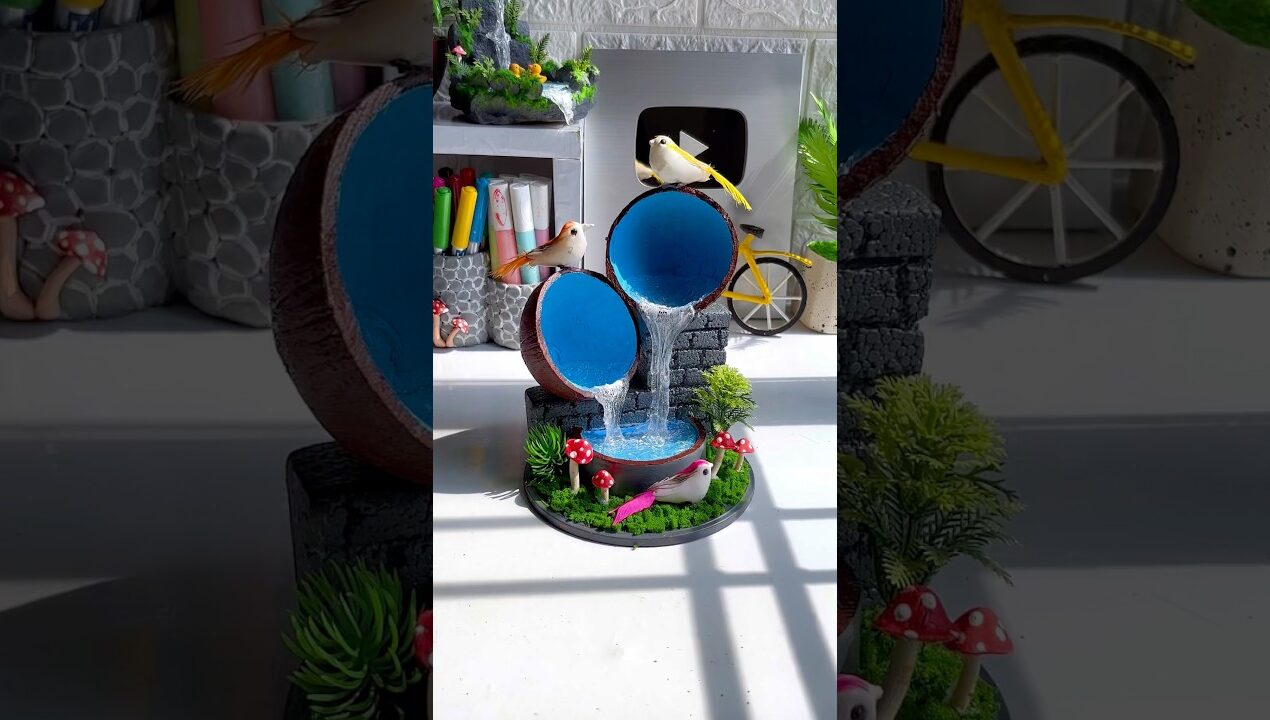 DIY Water Fountain 🩵⛲️#youtubeshorts #viralshorts
