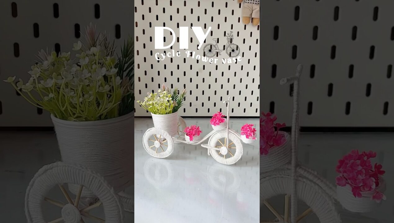 DIY Cycle Flower Vase | Home Decor #aesthetic #homedecor #diy #cycle #handmade