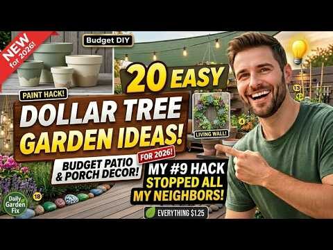 Easy Dollar Tree DIY ideas for 2026 garden decor! Every patio & porch made easy. 🌿💚