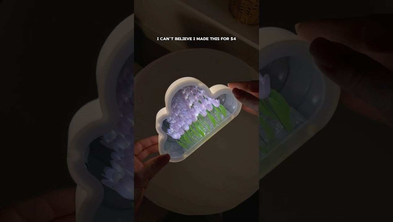 I Made a Cloud Tulip Mirror Lamp for $4 🌷 DIY Room Decor