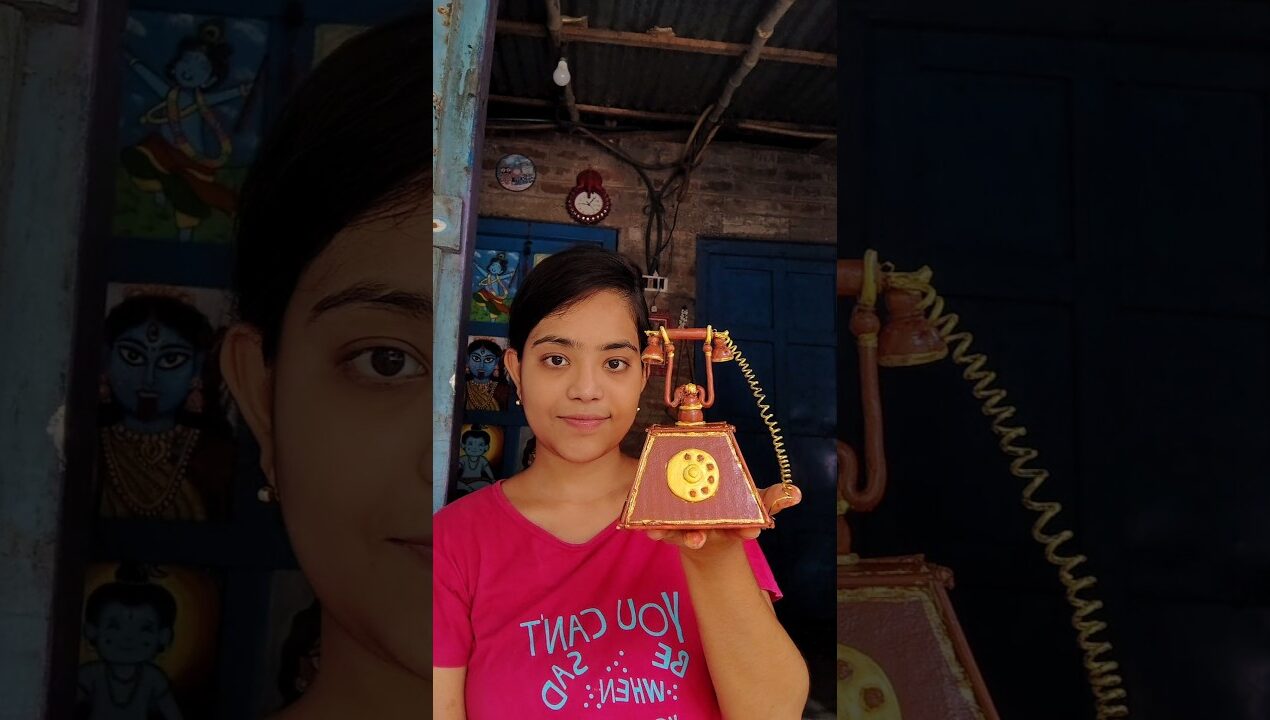কার্ডবোর্ড দিয়ে বহু পুরোনো সেই টেলিফোন বানালাম ☎️ 😍 #diy #telephone #craft #viralshorts