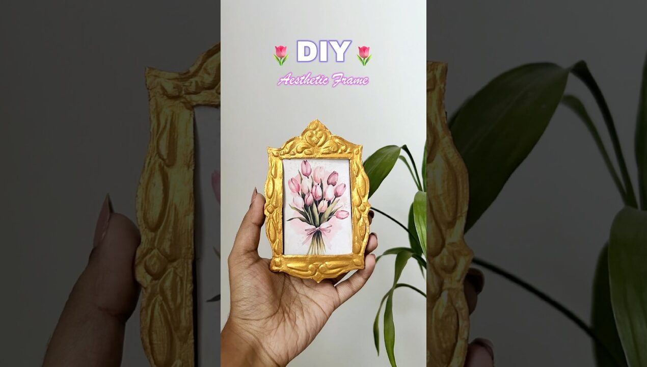 DIY Aesthetic Frame #diy #aestheticroomdecor #craft #art #shorts #viral  #viralshorts #aluminiumfoil