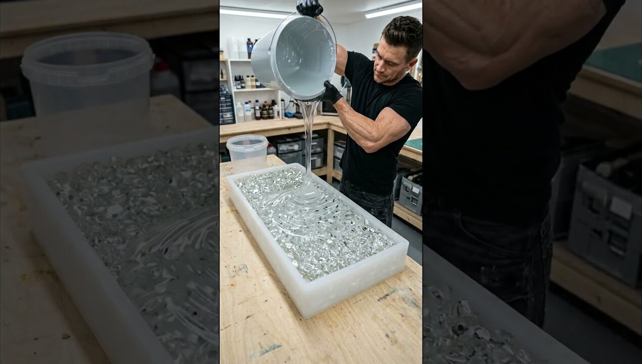 Crystal Clear Glass Illusion Table ✨🪟 | Mind-Blowing Epoxy Resin DIY #diy #epoxyart  #resindiy