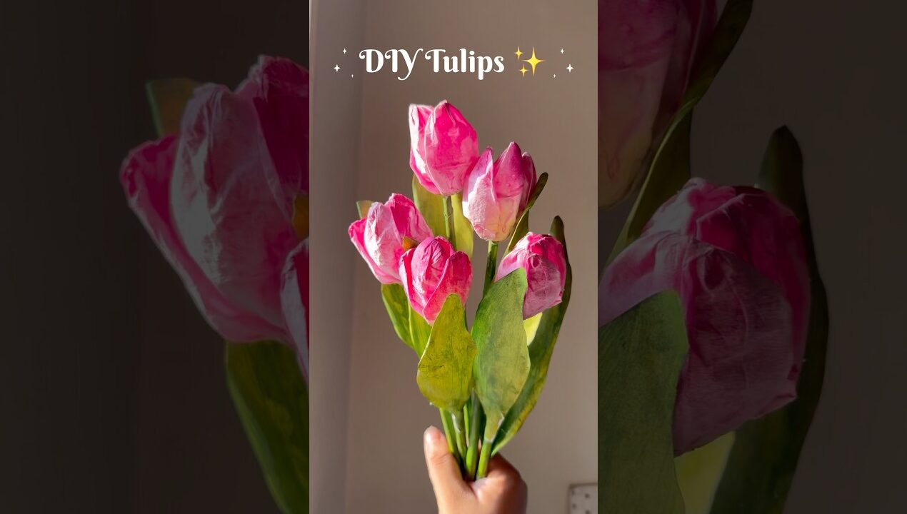 DIY How to Make Paper Tulips || Paper Tulips 🌷✨ #flowers #diy #shorts #craft #tulip