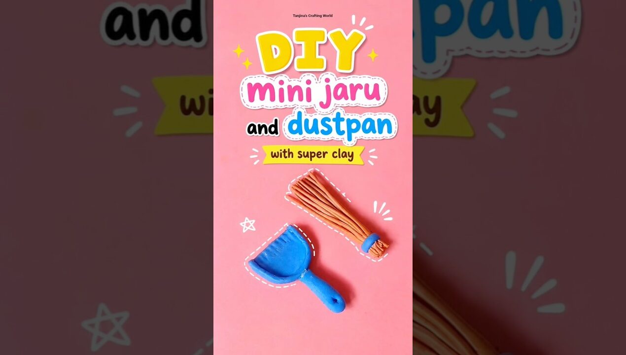 DIY mini Jaru and Dustpan with Super Clay #miniature #diy #tanjinascraftingworld #handmade