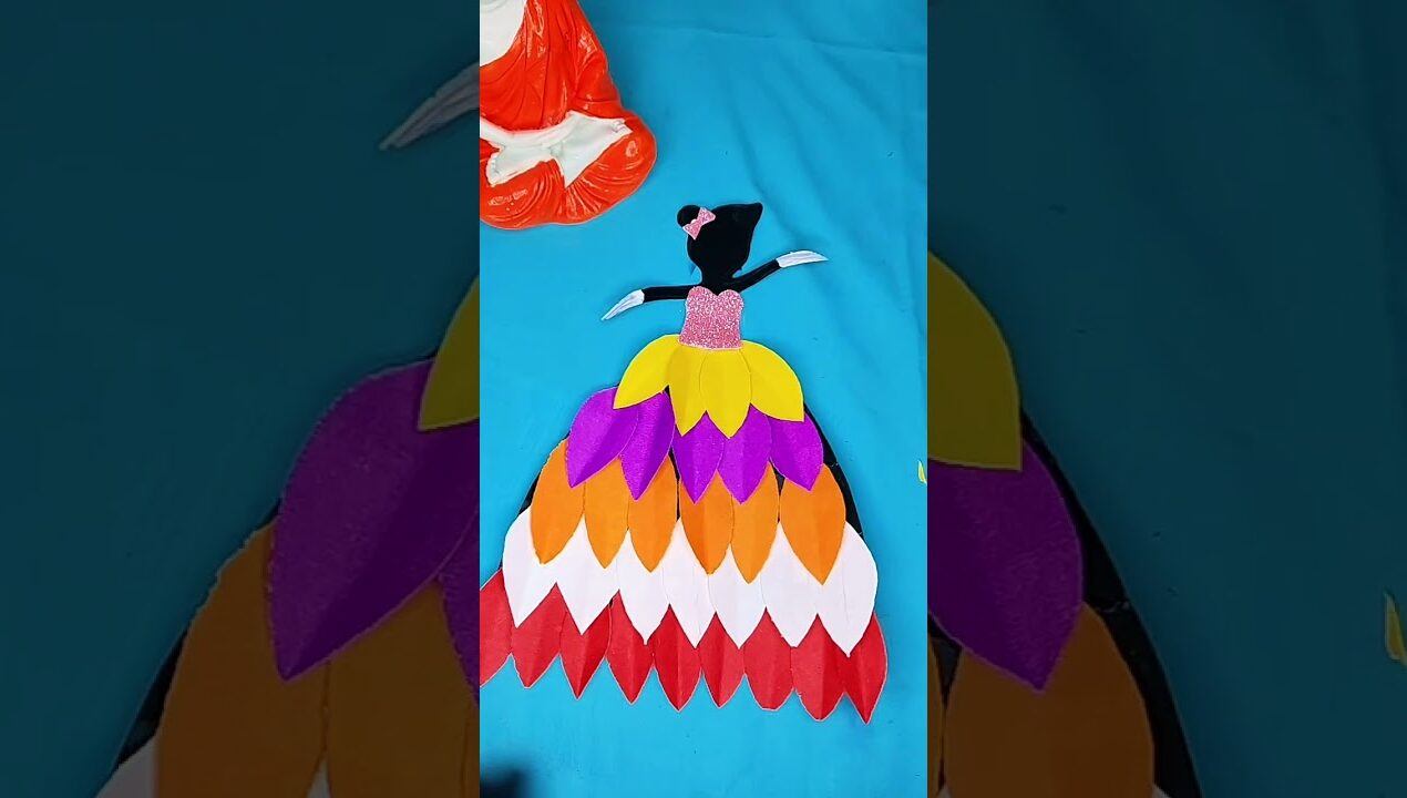 Diy Dansing Girl/2min craft #Paper craft #shorts #Youtube short#art#easy paper craft ideas 💡