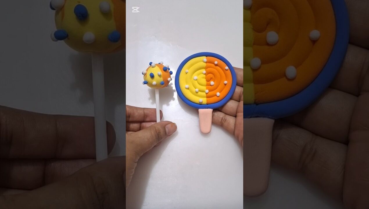 DIY idea 💞 how to make easily candy 🍭🍬 with super clay #trend #candy #clay #funny #music #viral