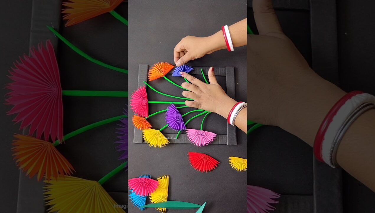 DIY Paper Wall Hanging Ideas 💫|#youtubeshorts #viralshort #diy #wallhanging #homedecor #papercraft